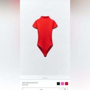 ZARA mock neck bodysuit. Never worn. Size small.